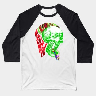 Colorful trippy skull (Light) Baseball T-Shirt